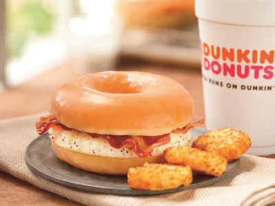 The Glazed Donut Breakfast Sandwich. Photo credit: Dunkin’ Donuts.